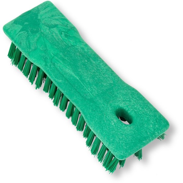 2.5 in W Hand Scrub Brush, Green, Polypropylene