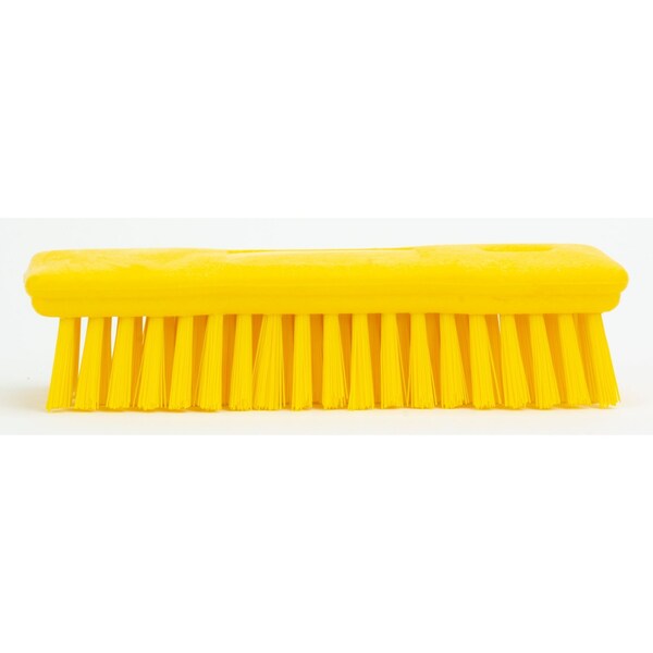 2.5 in W Hand Scrub Brush, Yellow, Polypropylene