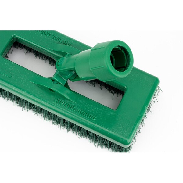 3.5 in W Swivel Scrub Brush, Green, Polypropylene
