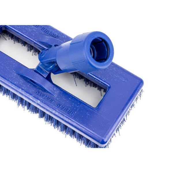 3.5 in W Swivel Scrub Brush, Blue, Polypropylene