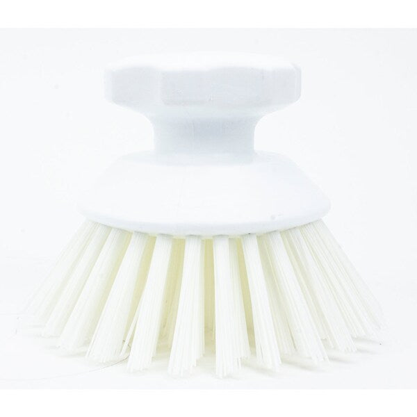 5 in W Round Scrub Brush, White, Polypropylene