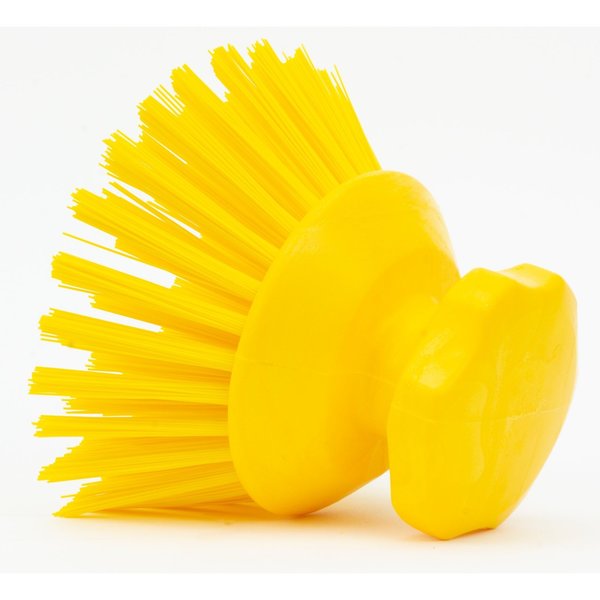 5 in W Round Scrub Brush, Yellow, Polypropylene