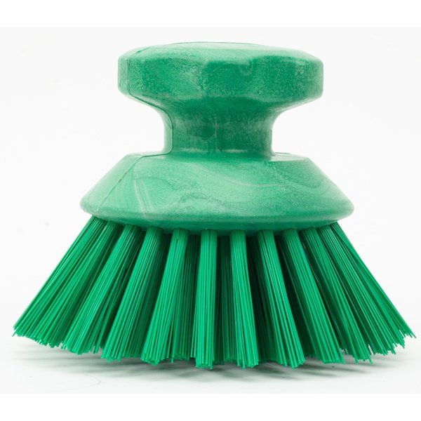 5 in W Round Scrub Brush, Green, Polypropylene