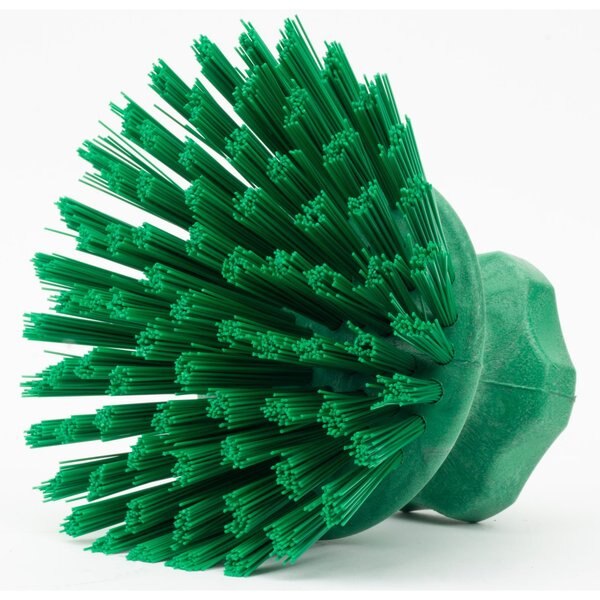 5 in W Round Scrub Brush, Green, Polypropylene