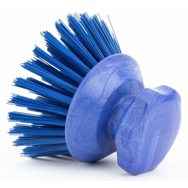 5 in W Round Scrub Brush, Blue, Polypropylene