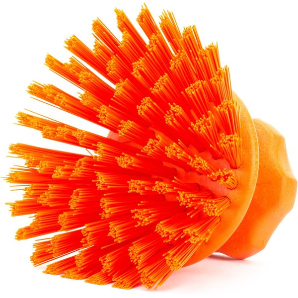 5 in W Round Scrub Brush, Orange, Polypropylene