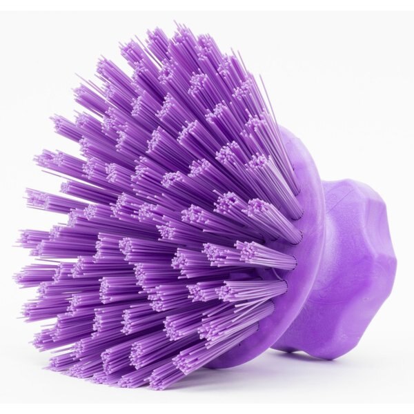 5 in W Round Scrub Brush, Purple, Polypropylene