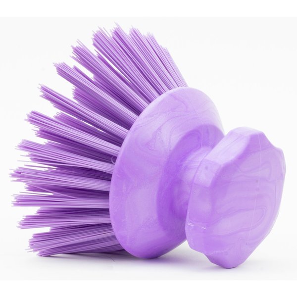 5 in W Round Scrub Brush, Purple, Polypropylene