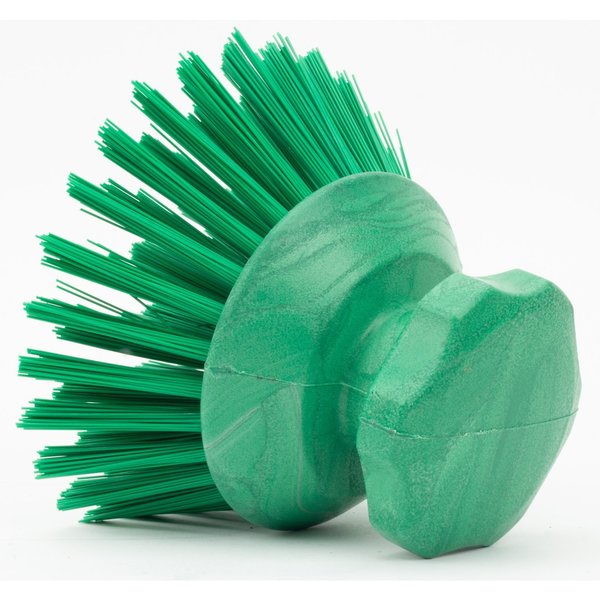 5 in W Round Scrub Brush, Green, Polypropylene