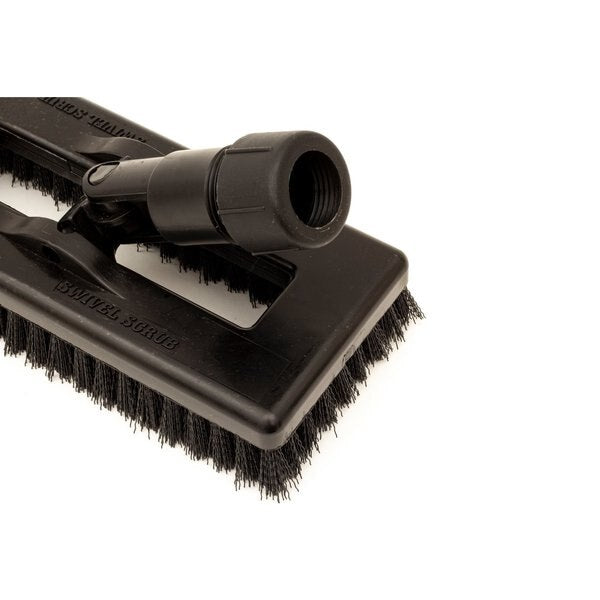 3.5 in W Swivel Scrub Brush, Black, Polypropylene