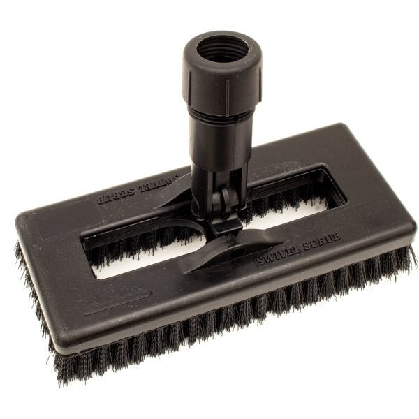 3.5 in W Swivel Scrub Brush, Black, Polypropylene
