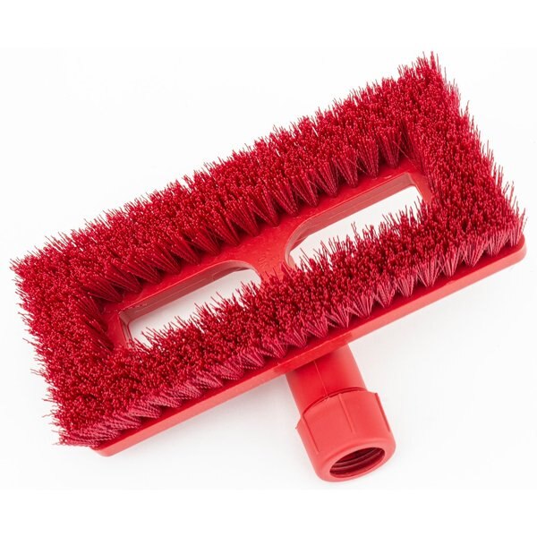 3.5 in W Swivel Scrub Brush, Red, Polypropylene