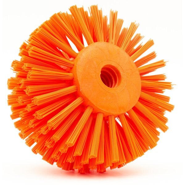 5 in W Pipe and Valve Brush, Orange, Polypropylene
