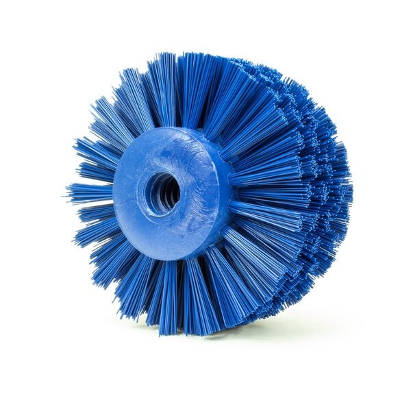 5 in W Pipe and Valve Brush, Blue, Polypropylene