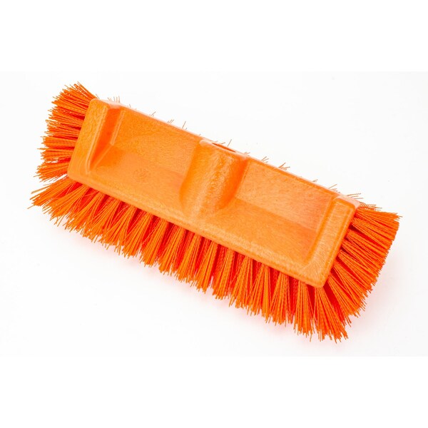 6 in W Multi-Level Floor Scrub Brush, Orange, Polypropylene