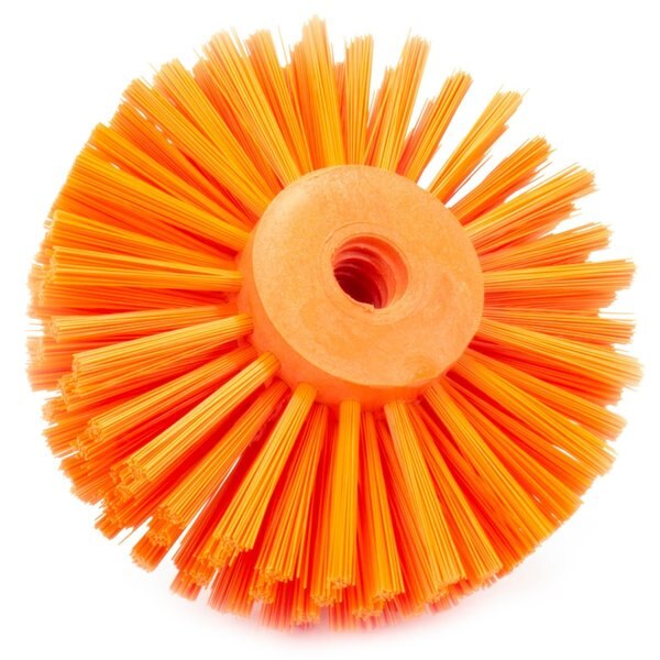 6 in W Pipe and Valve Brush, Orange, Polypropylene