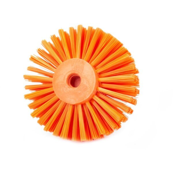 6 in W Pipe and Valve Brush, Orange, Polypropylene