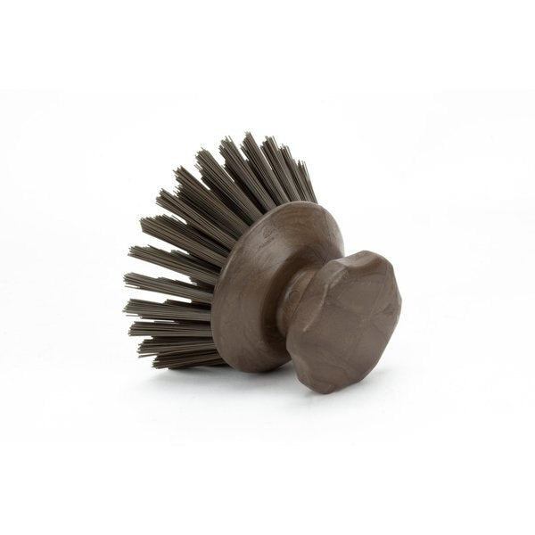 5 in W Round Scrub Brush, Brown, Polypropylene