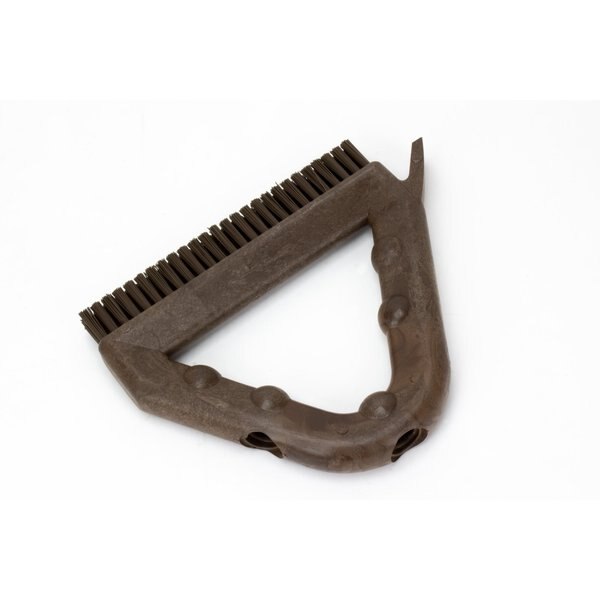 7 in W Tile and Grout Brush, Brown, Polypropylene