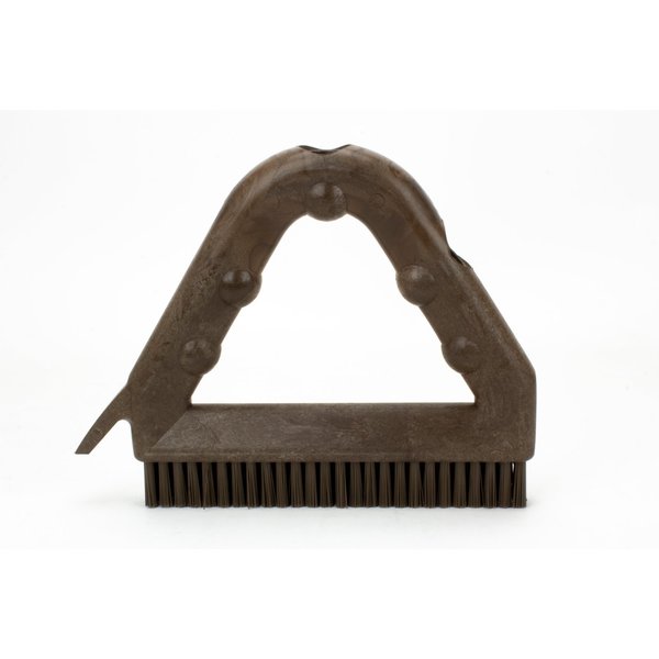 7 in W Tile and Grout Brush, Brown, Polypropylene