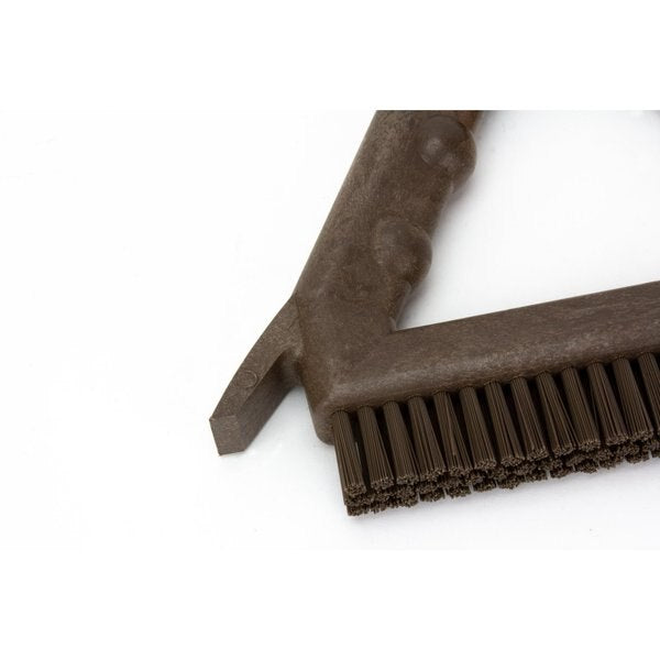 7 in W Tile and Grout Brush, Brown, Polypropylene