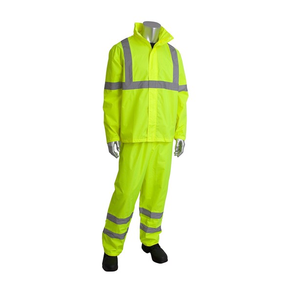 Hi-Visibility Class 3 Rain Suit, Lm Yl, M