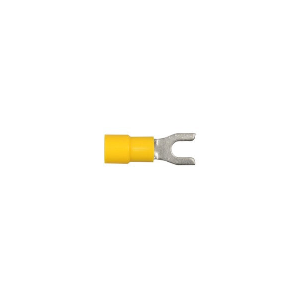 Ylw Vinyl 12-10 Terminal #8 Stud Size Spade Type PK100
