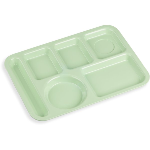 Left-Hand, 6-Compartment Tray, Green, PK24