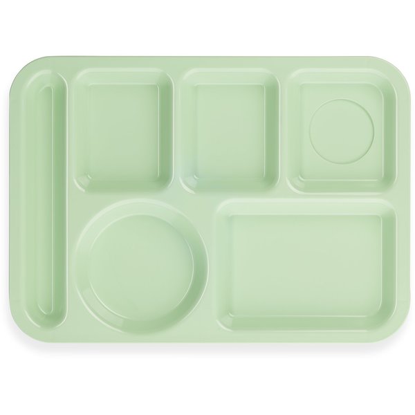 Left-Hand, 6-Compartment Tray, Green, PK24