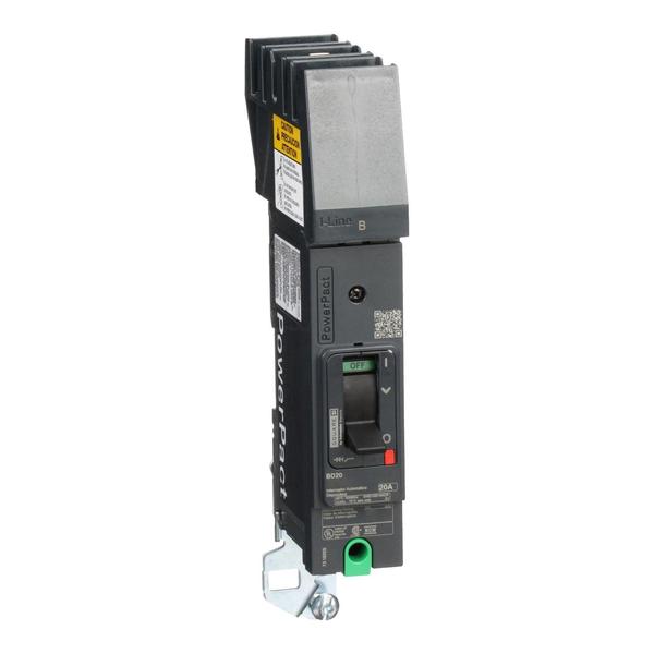 PowerPact B Circuit Breaker, 20A, 1P, 34, 20 A, 240V AC, 1 Pole, I-Line Mounting Style, BD 020 Series