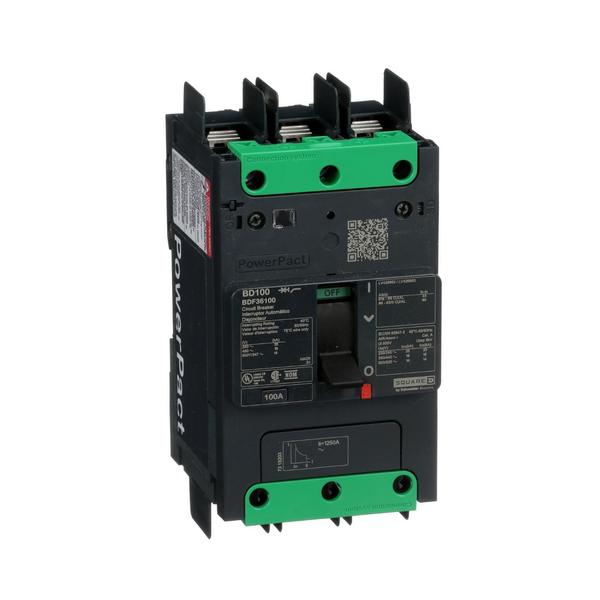 Circuit breaker, PowerPact B, 100A, 3 po, 100 A, 525V AC, 3 Pole, BD 100 Series