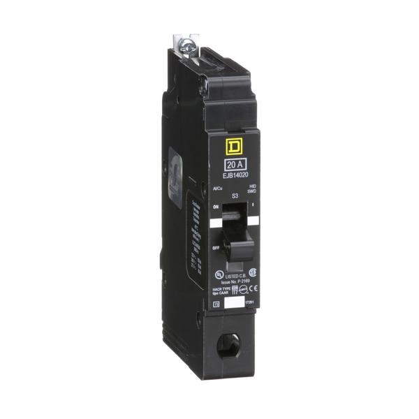 E Frame, circuit breaker, 20 A, 1 pole, , 20 A, 277V AC, 1 Pole, Bolt-On Mounting Style, EJB Series