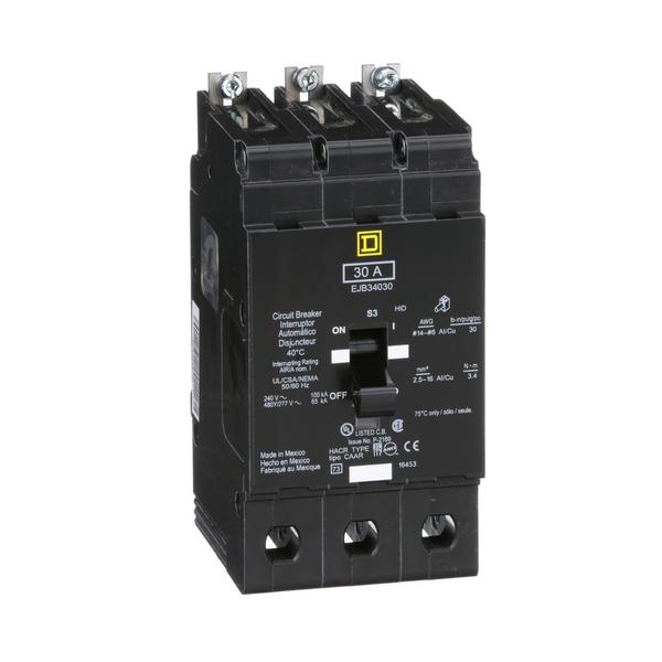 E Frame, circuit breaker, 30 A, 3 pole, , 30 A, 480Y/277V AC, 3 Pole, Bolt-On Mounting Style, EJB Series