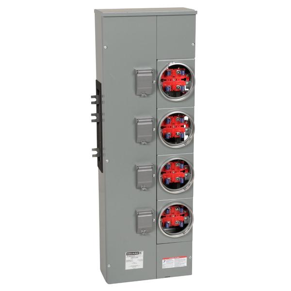 EZ Meter Pak, branch unit, 4 position me, 225 A Amps, 120/240 V AC, Meter-Pak Circuit Breaker Type