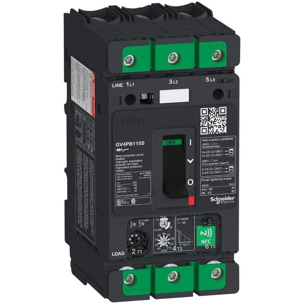 Motor circuit breaker, TeSys GV4, 3P, 11, 115 A, 690V AC per IEC 60947-2, 600Y/347V AC per UL 489