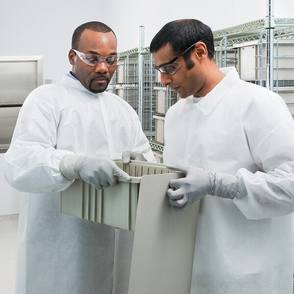 Breath Parti LabCoat 4Hook Close KneeLeng ElastWris WHT 2X