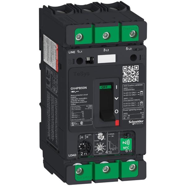 Motor circuit breaker, TeSys GV4, 3P, 50, 50 A, 690V AC per IEC 60947-2, 600Y/347V AC per UL 489
