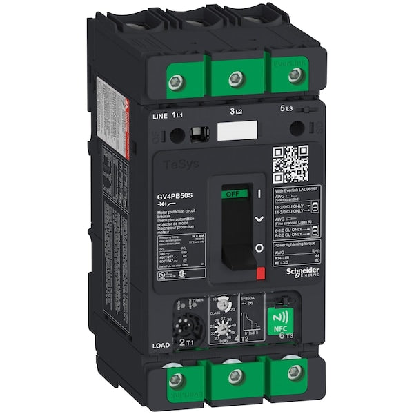 Motor circuit breaker, TeSys GV4, 3P, 50, 50 A, 690V AC per IEC 60947-2, 600Y/347V AC per UL 489