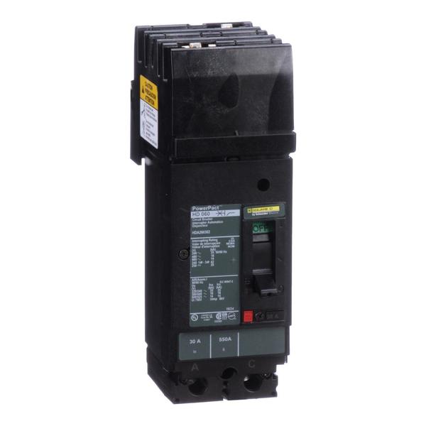 Circuit breaker, PowerPact H, I Line, th, 30 A, 690V AC, 2 Pole, I-Line Bracket Mounting Style