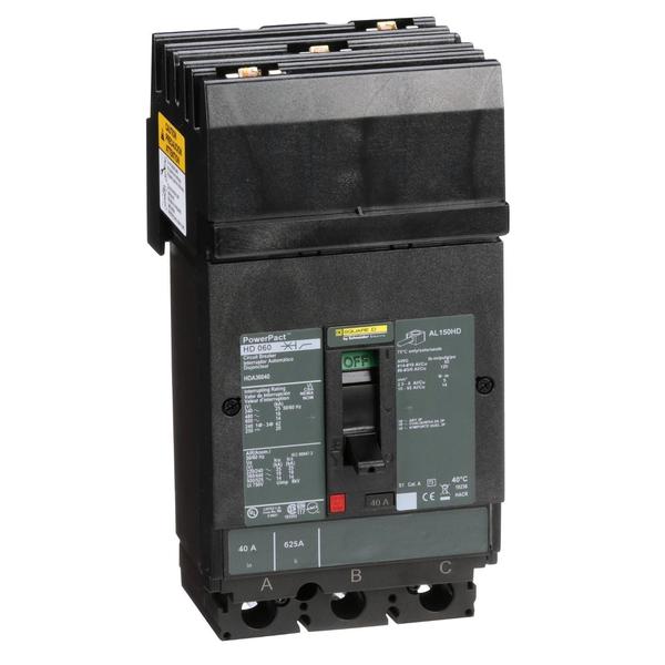Circuit breaker, PowerPact H, I Line, th, 40 A, 690V AC, 3 Pole, I-Line Bracket Mounting Style