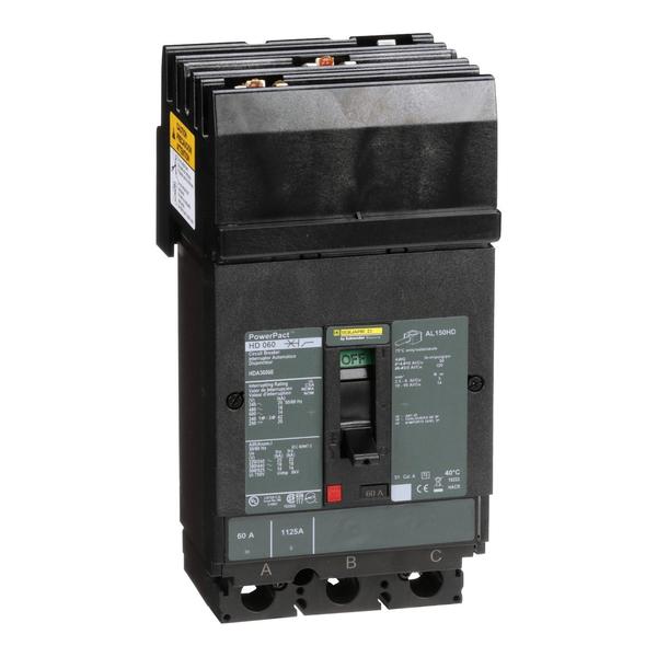 Circuit breaker, PowerPact H, I Line, th, 60 A, 690V AC, 3 Pole, I-Line Bracket Mounting Style