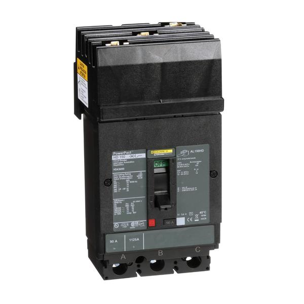Circuit breaker, PowerPact H, I Line, th, 90 A, 690V AC, 3 Pole, I-Line Bracket Mounting Style