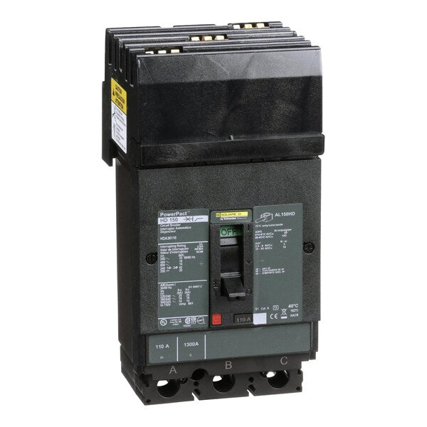 Circuit breaker, PowerPact H, I Line, th, 110 A, 690V AC, 3 Pole, I-Line Bracket Mounting Style