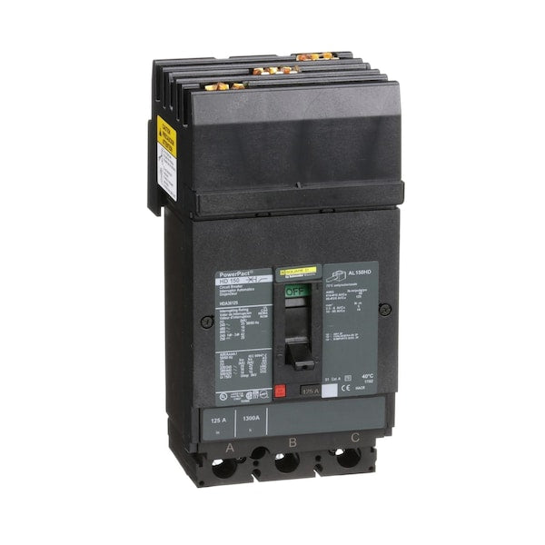 Circuit breaker, PowerPact H, I Line, th, 125 A, 690V AC, 3 Pole, I-Line Bracket Mounting Style