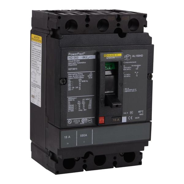 Circuit breaker, PowerPact H, thermal ma, 70 A, 690V AC, 3 Pole, Unit Mount Busbar Mounting Style