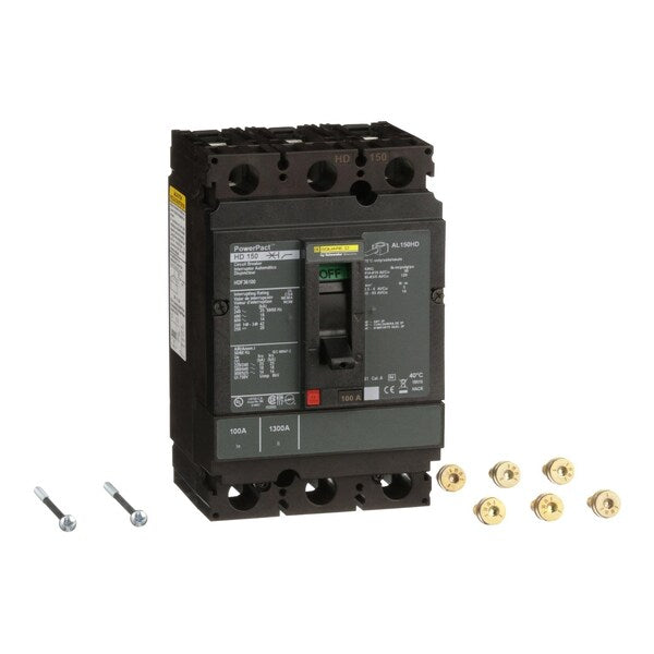 Circuit breaker, PowerPact H, thermal ma, 100 A, 690V AC, 3 Pole, Unit Mount Busbar Mounting Style