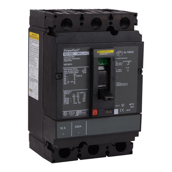 Circuit breaker, PowerPact H, thermal ma, 125 A, 690V AC, 3 Pole, Unit Mount Busbar Mounting Style