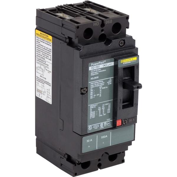 Circuit Brkr, PowerPact H, thermal magne, 35 A, 690V AC, 2 Pole, Unit Mount Lug Mounting Style