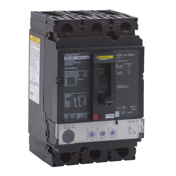 Circuit breaker, PowerPact H, Micrologic, 150 A, 690V AC, 3 Pole, Unit Mount Lug Mounting Style