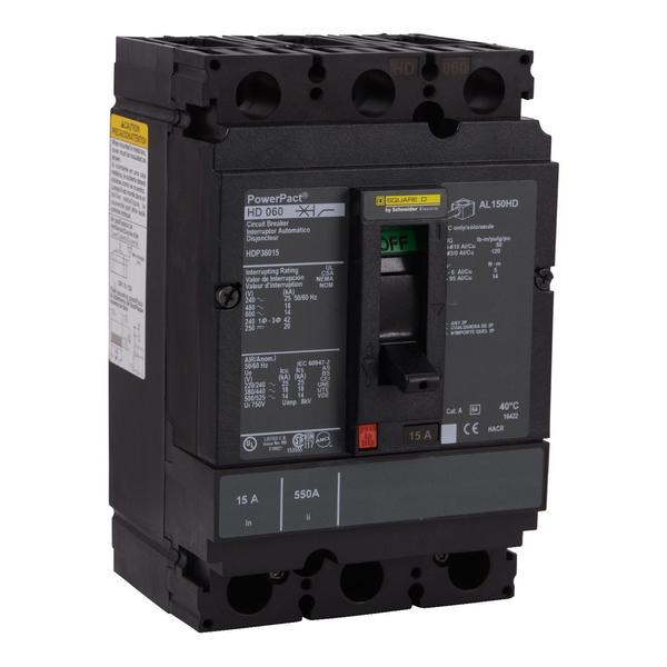Circuit Brkr, PowerPact H, thermal magne, 80 A, 690V AC, 3 Pole, Unit Mount Lug Mounting Style
